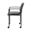 Boss Square Back Diamond Stacking Chair with Arm In Black Caressoft B9503R-CS